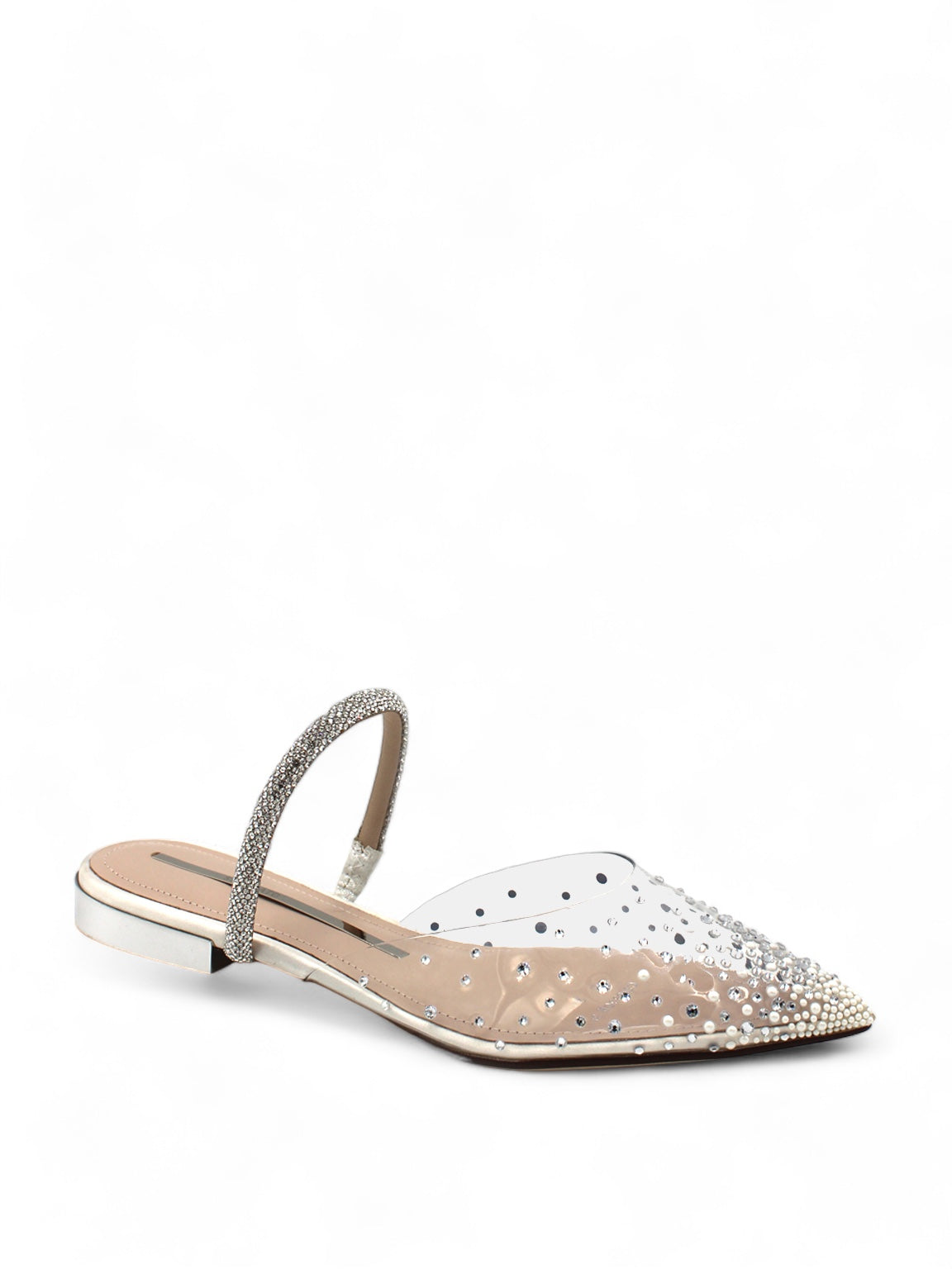 Deep Sea Glitz Crystal Clear Embellished Mule Flats