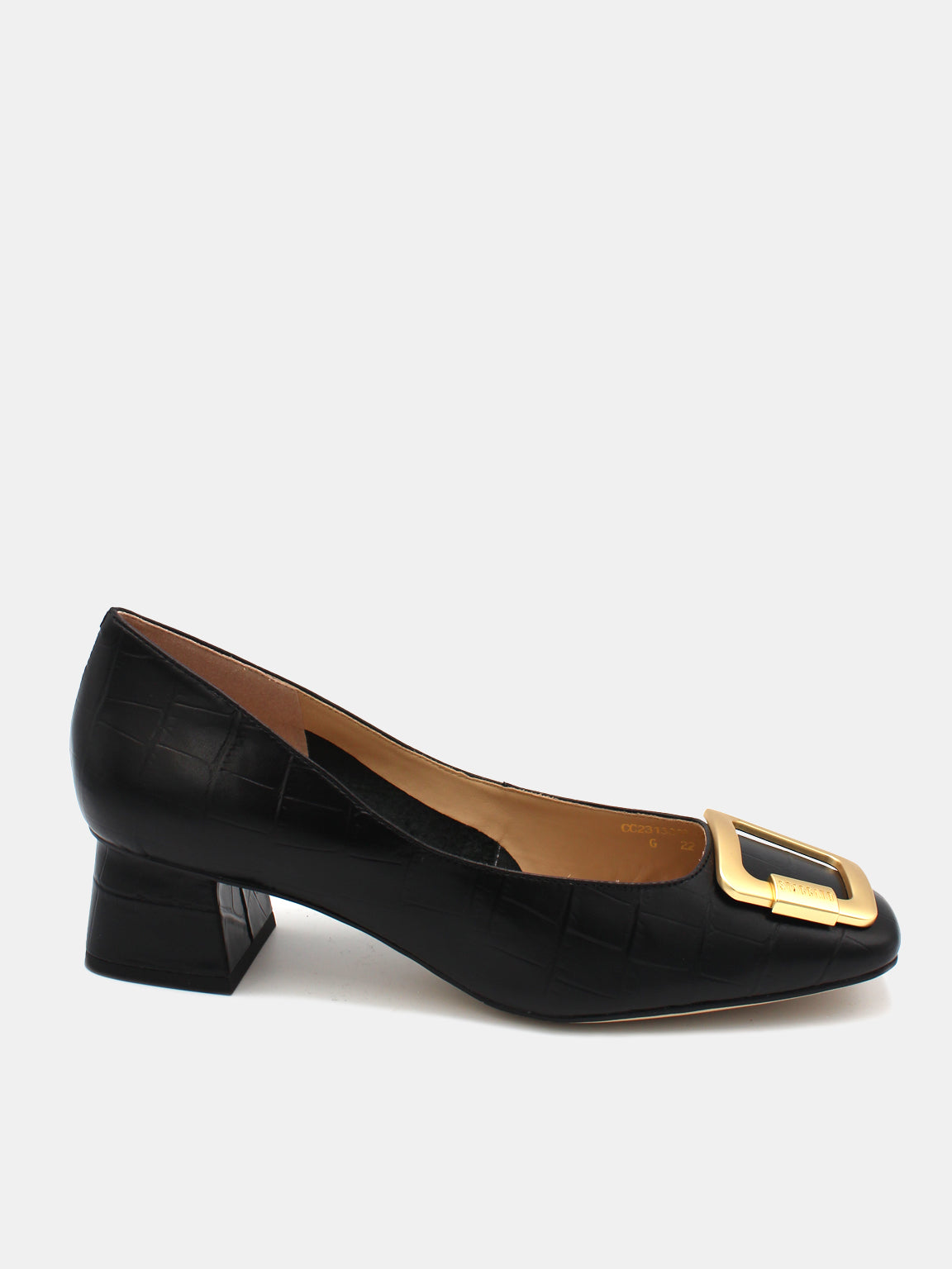 Classic Square Buckle Block-heel Pumps